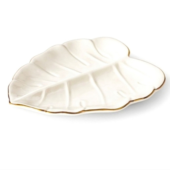 ๐2xHP๐ NWT Tabitha Brown x Target Cream & Gold Leaf Plate - Picture 3 of 8